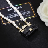 Chanel Fashion Bag Pearl Necklace