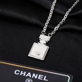 Chanel New Fashion Diamond perfume Bottle Pendant Double C Necklace