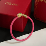 Cartier New Unisex Fashion Diamond Inlaid Snakehead Leather Rope Bracelet
