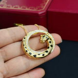 Cartier New Unisex Classic Fashion Diamond Set Leopard Head Necklace