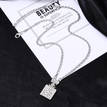 Chanel New Fashion Diamond perfume Bottle Pendant Double C Necklace