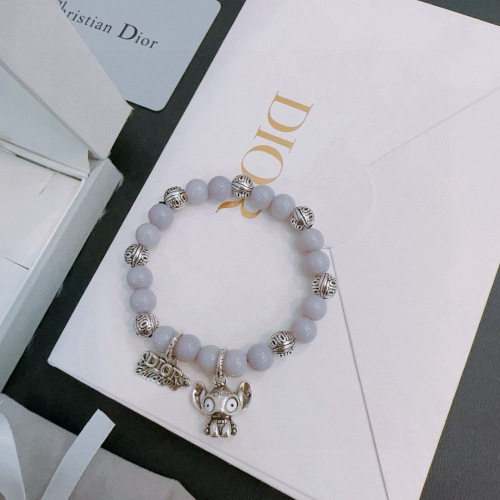 Dior New Fashion Versatile Stitch Multi Element Agate Thai Silver Style Bracelet