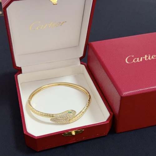 Cartier New Couple Fashion Diamond Inlaid Snakehead Bracelet