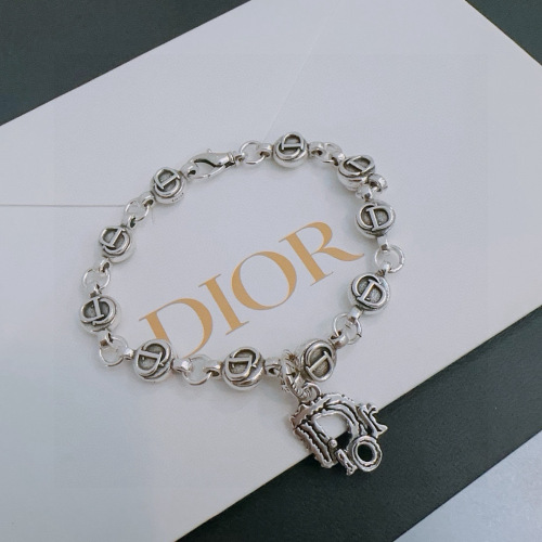 Dior New Fashion CD Alphabet Punk Vintage Silver Bracelet