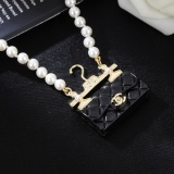 Chanel Fashion Bag Pearl Necklace