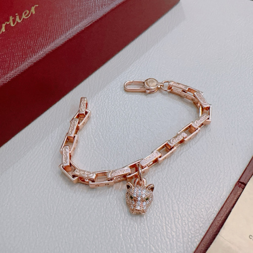 Cartier New Classic Fashion Diamond Set Leopard Head Bracelet
