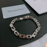 Dior New Couple Fashion Versatile Punk Retro Silver Bracelet