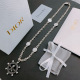 Dior New Fashion Versatile Personalized Pendant Vintage Silver Necklace 60cm