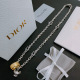 Dior New Fashion Versatile Ring Stitch Pendant Vintage Silver Necklace 60cm