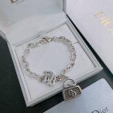 Dior New Couple Fashion Punk Retro Silver Bracelet