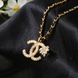 Chanel New Fashion Diamond Double C Sheepskin Necklace