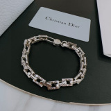 Dior New Couple Fashion Versatile Punk Retro Silver Bracelet
