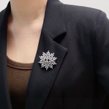 Chanel New Fashion Versatile Full Diamond Snowflake Brooch