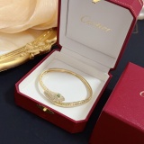 Cartier New Couple Fashion Diamond Inlaid Snakehead Bracelet