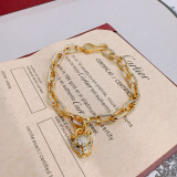 Cartier New Classic Fashion Diamond Set Leopard Head Bracelet