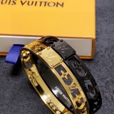 Louis Vuitton New Unisex Hollow Letter Black Knight Bracelet 21CM