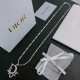 Dior New Couple Trendy Fashion Logo Pendant Punk Retro Silver Necklace 60 CM