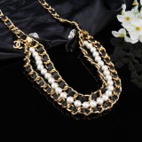 Chanel Fashion Camellia Pearl Sheepskin Waist Chain