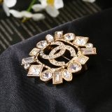 Chanel Fashion Versatile Full Diamond Double C Brooch