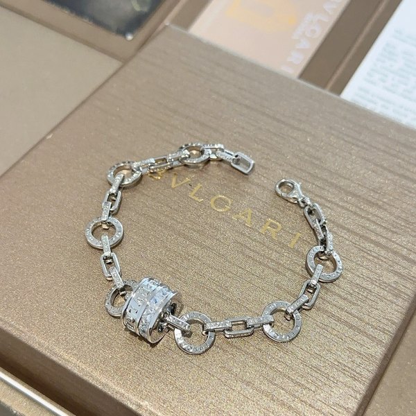 Bvlgari Couple Classic Diamond Set Small Waist Bracelet