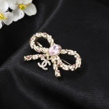 Chanel Fashion Versatile Pink Double C Brooch