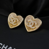 Chanel Fashion Love Gradient Water Diamond Earrings