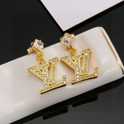 Louis Vuitton Fashion Versatile Diamond Logo Letter Earstuds