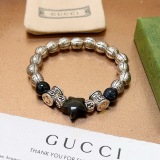 Gucci Classic Obsidian Vintage Silver Bracelet