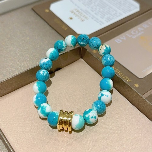 Bvlgari Couple Classic Small Waist Natural Snake Skin Stone Bracelet