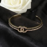 Chanel New Fashion Versatile Full Diamond Double C Bracelet