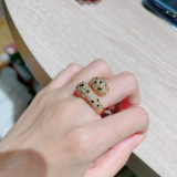 Cartier Fashion Double Leopard Head Full Diamond Ring