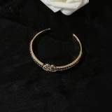 Chanel New Fashion Versatile Full Diamond Double C Bracelet