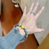 Balenciaga Fashion Multi Element Natural Porcelain Flower Stone Bracelet