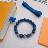 Louis Vuitton Classic Fashion Multi Element Agate Vintage Thai Silver Bracelet