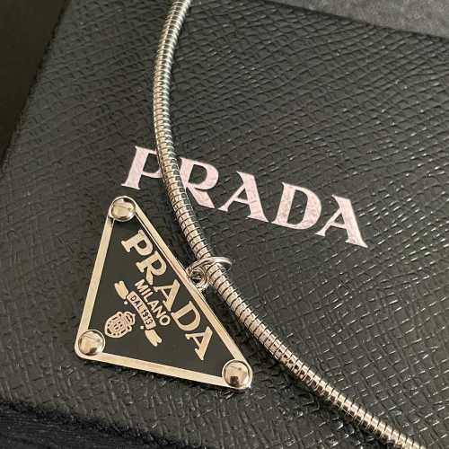 Prada Classic Triangle Pendant Necklace Collar