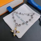 Louis Vuitton Couple Classic Retro Letter Silver Bracelet