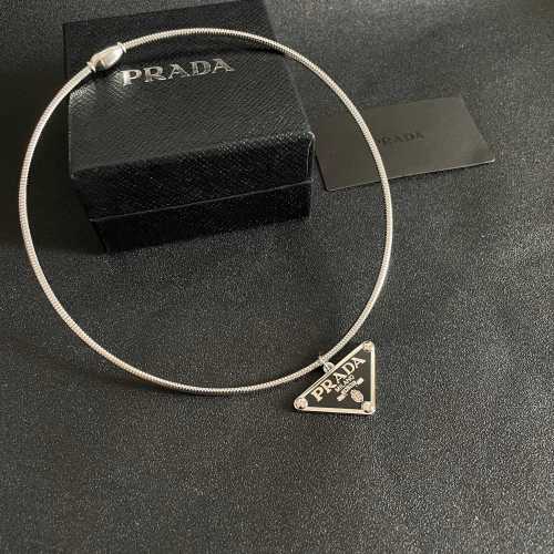 Prada Classic Triangle Pendant Necklace Collar
