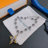 Louis Vuitton Couple Classic Retro Letter Silver Bracelet