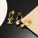 Louis Vuitton Classic Three Piece Clover Letter Earrings Set