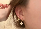Louis Vuitton Classic Three Piece Clover Letter Earrings Set