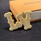 Louis Vuitton Fashion Versatile Diamond Studded Letter Pearl Brooch