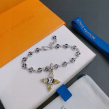 Louis Vuitton Couple Classic Retro Letter Silver Bracelet