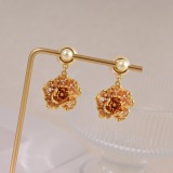 Dior Classic Fashion 3D Hollow Flower Earrings