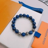 Louis Vuitton Classic Fashion Multi Element Agate Vintage Thai Silver Bracelet