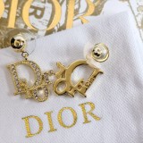Dior Classic Fashion Full Diamond Logo Letter Earstuds Earrings