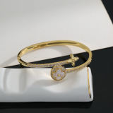 Louis Vuitton Classic Versatile Diamond Set Clover Bracelet