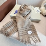 Burberry Fashion Embroidered Logo Checkered Double Sided Cashmere Scarf
