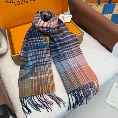 Louis Vuitton Classic Embroidered Logo Cashmere Scarf Size: 30 x 185 CM
