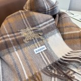 Burberry Classic Embroidered Logo Cashmere Tassel Scarf Size: 30 x 180 CM