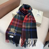 Burberry Classic Embroidered Logo Cashmere Tassel Scarf Size: 30 x 180 CM